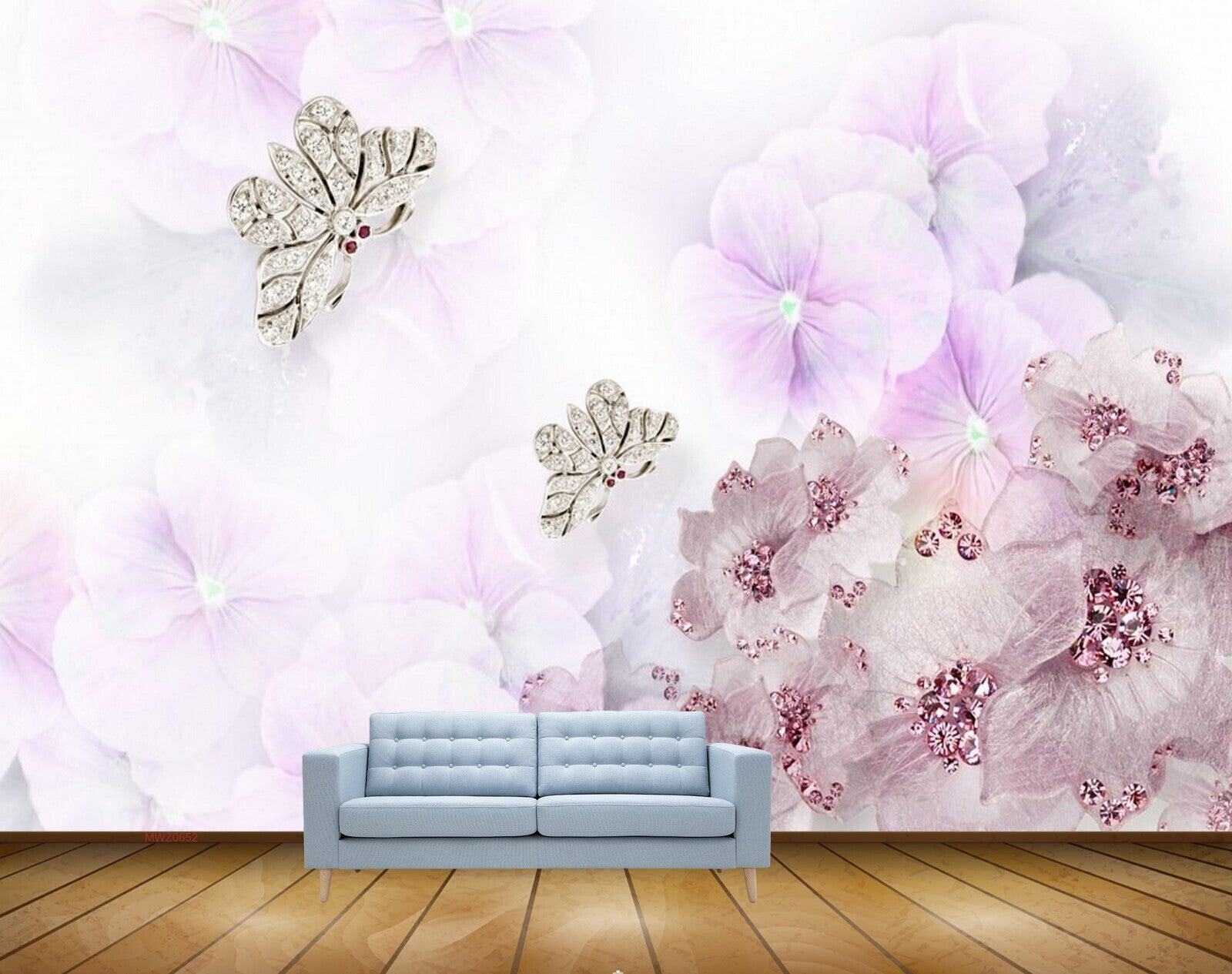 Avikalp MWZ0652 Pinkish White Flowers 3D HD Wallpaper
