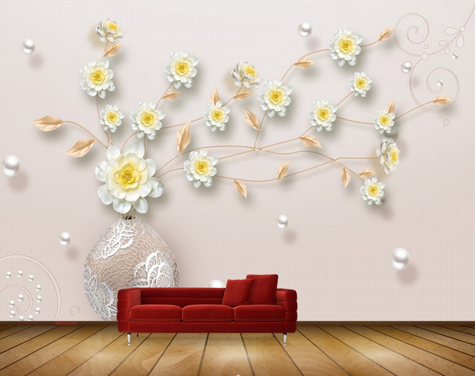 Avikalp MWZ0664 White Yellow Flowers HD Wallpaper