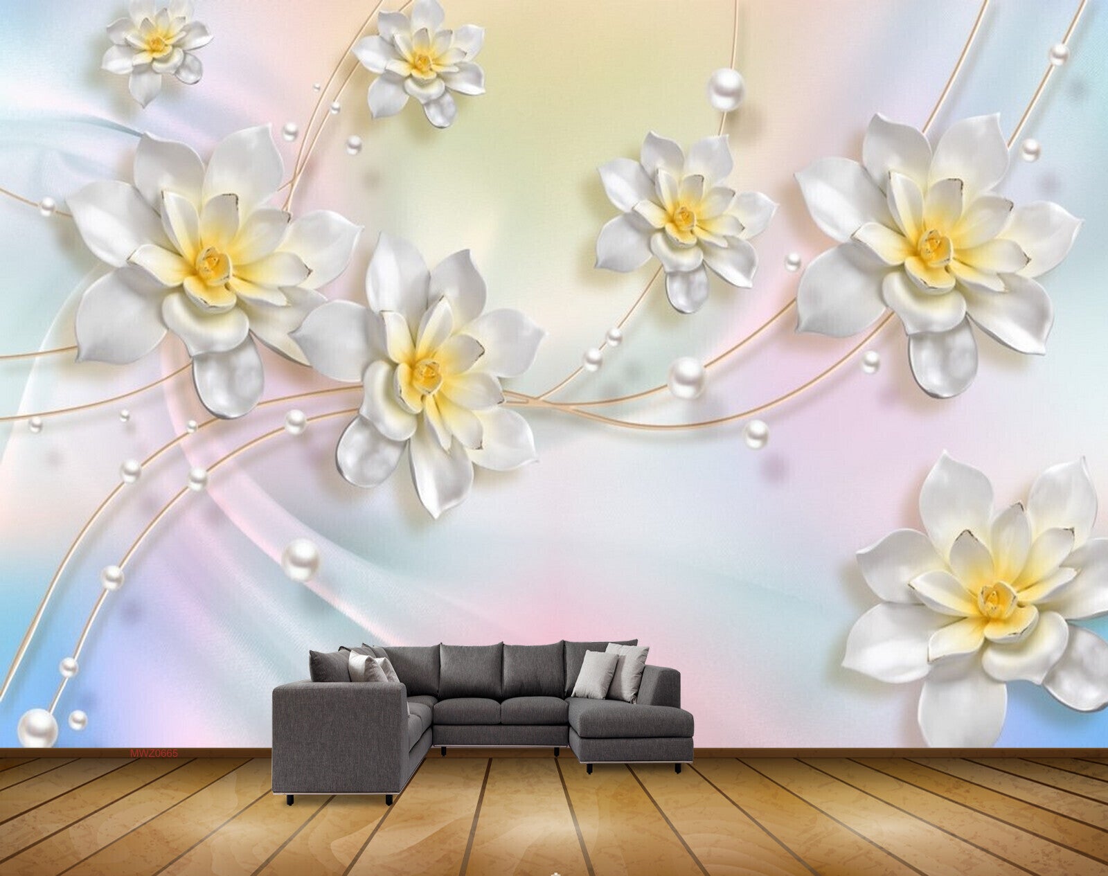 Avikalp MWZ0665 white Yellow Flowers HD Wallpaper