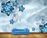 Avikalp MWZ0666 Blue Flowers HD Wallpaper