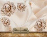 Avikalp MWZ0670 Golden Flowers HD Wallpaper