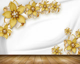Avikalp MWZ0674 Yellow Flowers 3D HD Wallpaper
