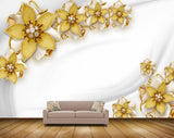 Avikalp MWZ0674 Yellow Flowers 3D HD Wallpaper