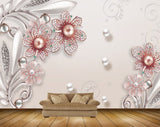Avikalp MWZ0678 Pink White Flowers LEaves HD Wallpaper