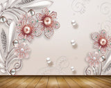 Avikalp MWZ0678 Pink White Flowers LEaves 3D HD Wallpaper