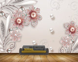 Avikalp MWZ0678 Pink White Flowers LEaves 3D HD Wallpaper