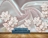 Avikalp MWZ0679 Pink White Flowers Leaves HD Wallpaper