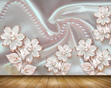 Avikalp MWZ0679 Pink White Flowers Leaves 3D HD Wallpaper