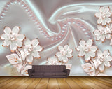 Avikalp MWZ0679 Pink White Flowers Leaves 3D HD Wallpaper