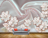 Avikalp MWZ0679 Pink White Flowers Leaves 3D HD Wallpaper