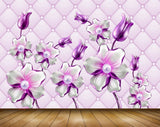 Avikalp MWZ0680 Violet White Flowers 3D HD Wallpaper