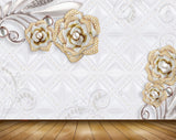 Avikalp MWZ0681 White Yellow Flowers 3D HD Wallpaper