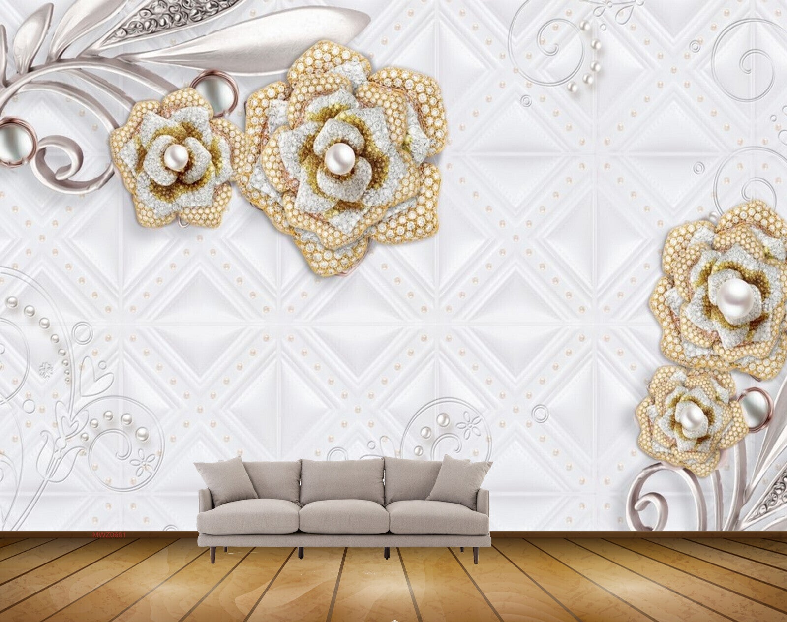 Avikalp MWZ0681 White Yellow Flowers 3D HD Wallpaper
