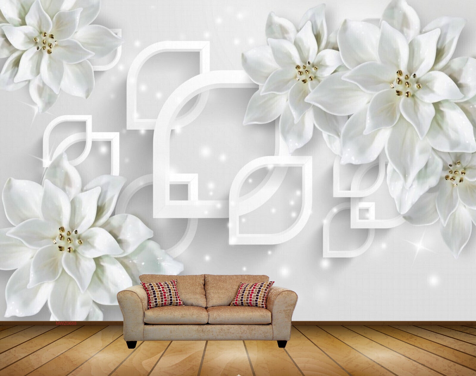 Avikalp MWZ0688 White Flowers HD Wallpaper