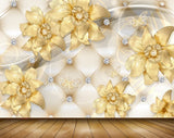 Avikalp MWZ0689 Yellow Flowers Butterflies 3D HD Wallpaper