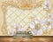 Avikalp MWZ0693 White Golden Flowers Leaves HD Wallpaper