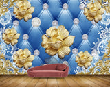 Avikalp MWZ0699 Golden Flowers HD Wallpaper