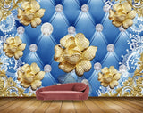 Avikalp MWZ0699 Golden Flowers HD Wallpaper