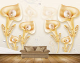 Avikalp MWZ0705 Golden Tulip Flowers HD Wallpaper