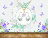 Avikalp MWZ0709 Purple Flowers Butterflies Swans 3D HD Wallpaper