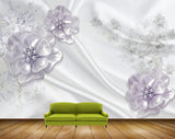 Avikalp MWZ0713 White Purple Flowers 3D HD Wallpaper