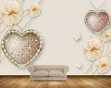 Avikalp MWZ0734 Orange Flowers Butterflies 3D HD Wallpaper