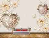 Avikalp MWZ0734 Orange Flowers Butterflies 3D HD Wallpaper