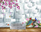 Avikalp MWZ0744 Pink Flowers Peacocks Fishes Butterflies HD Wallpaper