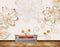 Avikalp MWZ0745 White Gold Flowers Leaves HD Wallpaper