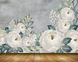 Avikalp MWZ0749 White Flowers Leaves 3D HD Wallpaper