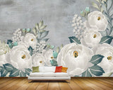 Avikalp MWZ0749 White Flowers Leaves 3D HD Wallpaper