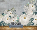 Avikalp MWZ0749 White Flowers Leaves 3D HD Wallpaper