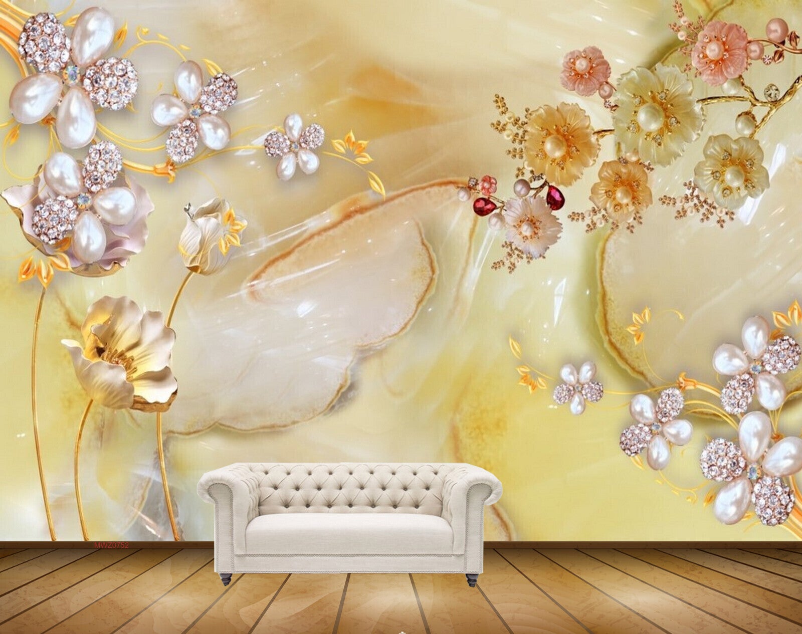 Avikalp MWZ0752 White Yellow Flowers HD Wallpaper