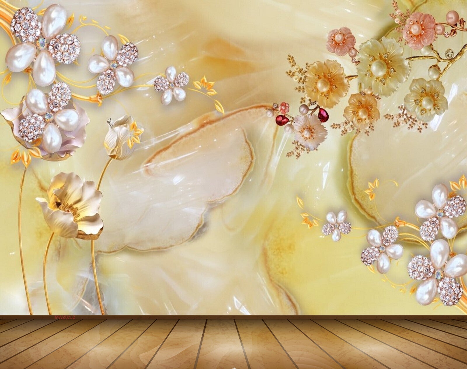 Avikalp MWZ0752 White Yellow Flowers 3D HD Wallpaper