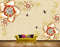 Avikalp MWZ0753 Red Gold Flowers Butterflies HD Wallpaper