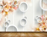 Avikalp MWZ0761 Pink White Flowers 3D HD Wallpaper