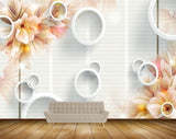 Avikalp MWZ0761 Pink White Flowers 3D HD Wallpaper