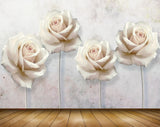 Avikalp MWZ0769 White Flowers 3D HD Wallpaper