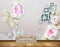Avikalp MWZ0779 Pink White Flowers Swans HD Wallpaper