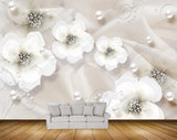 Avikalp MWZ0786 White Flowers 3D HD Wallpaper