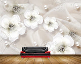 Avikalp MWZ0786 White Flowers 3D HD Wallpaper