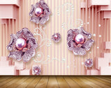 Avikalp MWZ0791 Pink Flowers 3D HD Wallpaper