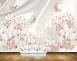 Avikalp MWZ0793 White Flowers Butterfles 3D HD Wallpaper