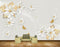 Avikalp MWZ0811 White Golden Flowers Butterflies HD Wallpaper