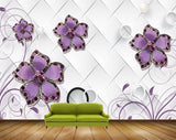 Avikalp MWZ0822 Purple Flowers Plants 3D HD Wallpaper