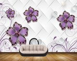 Avikalp MWZ0822 Purple Flowers Plants 3D HD Wallpaper