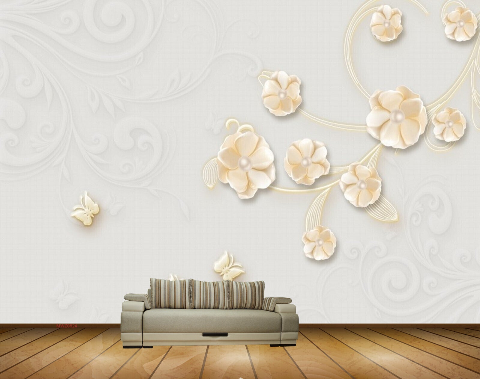 Avikalp MWZ0824 White Yellow Flowers 3D HD Wallpaper