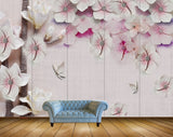 Avikalp MWZ0840 Pink White Flowers Trees HD Wallpaper