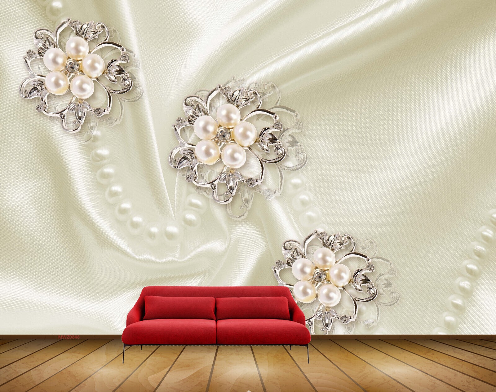 Avikalp MWZ0848 White Flowers 3D HD Wallpaper