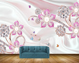 Avikalp MWZ0858 Pink Flowers Butterflies Leaves HD Wallpaper